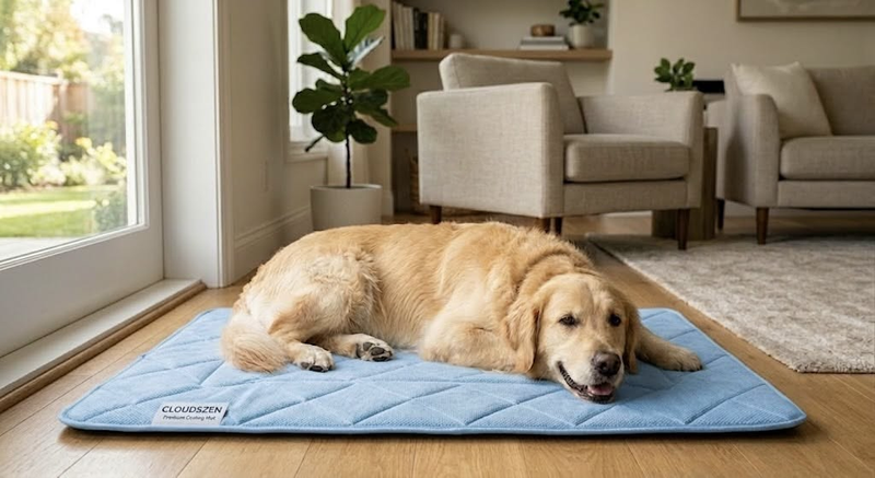 CLOUDSZENs Dog Cooling Mat Summer Pet Bed for Dogs Cats Kennel Pad Breathable Pet Self Cooling Blanket Dog Car Seat Bed